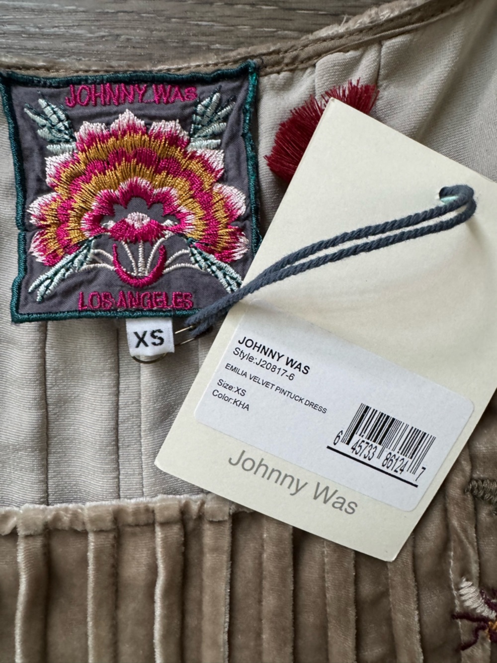 NWT Johnny Was EMILIA VELVET PINTUCK DRESS sz XS - Picture 2 of 5